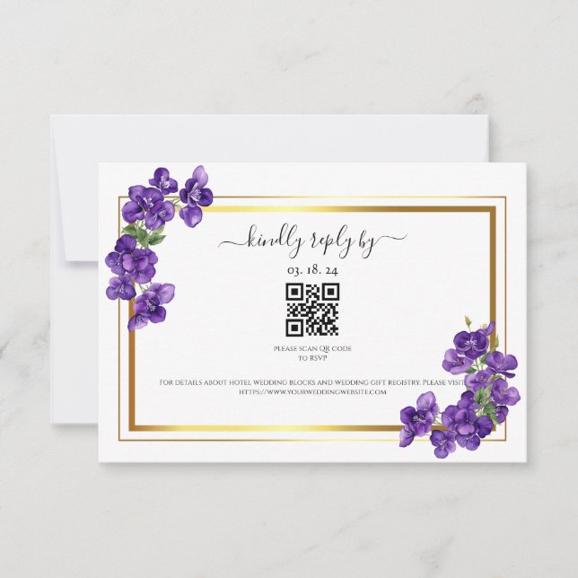 Djup Purpur Violetta Svarskort OSA Kort (Framsida)