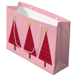 Djup röd damast modern julgran