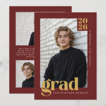 Djup Röda Guld Moderna Minimalistiska Fototexter E
