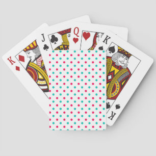 Djup Rosa, Aqua, White Polka Doted Casinokort
