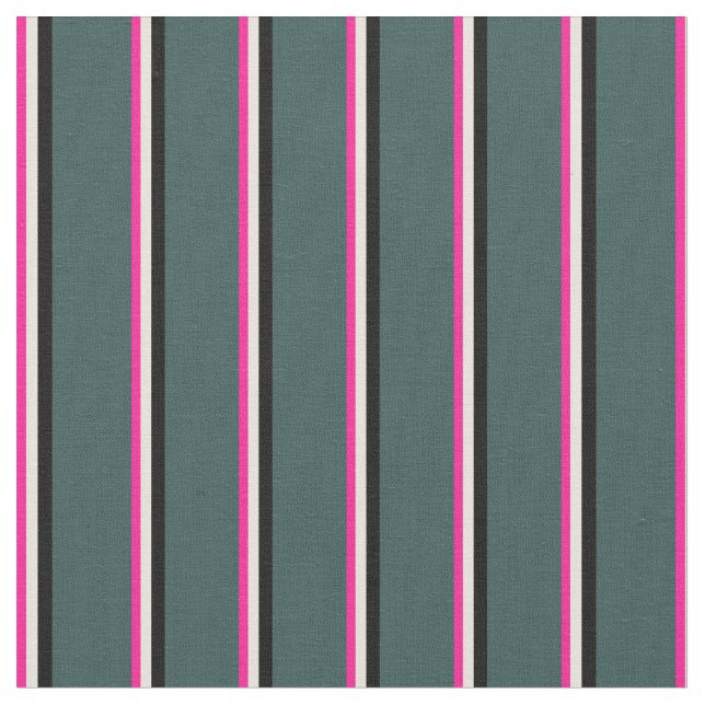 Djup Rosa, Beige, Black och Mörk Slate Grått Tyg (Närbild)