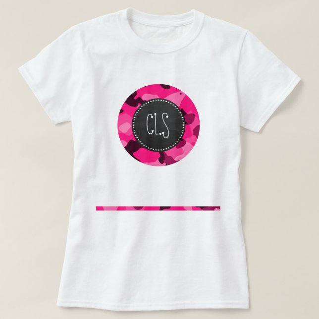 Djup Rosa Camo; krita Tee (Design framsida)