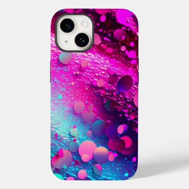 Djup Rosa HoloGraph Glitter iPhone Tuff Fodral (Baksida)
