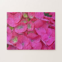 Djup Rosa Hydrangea Flower Petal Garden Puzzle