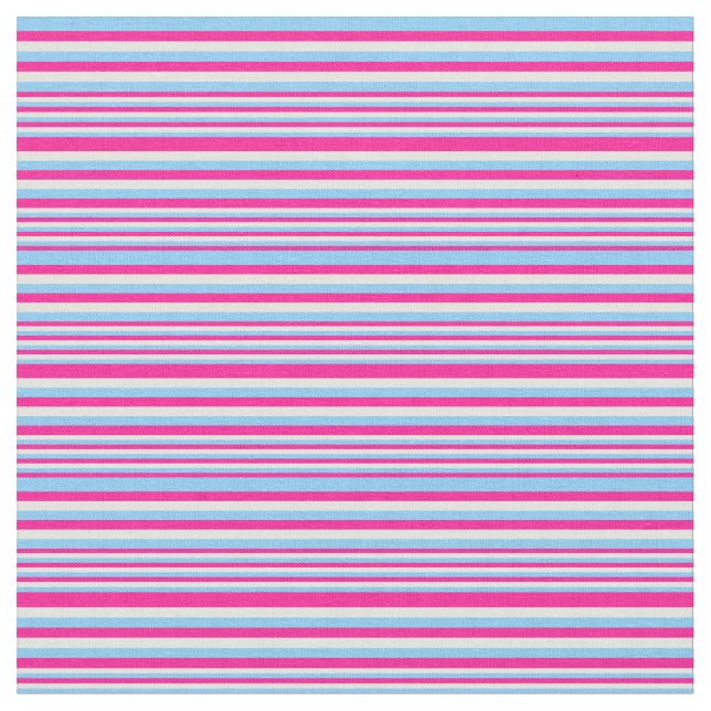 Djup Rosa, Light Himlar Blue och Light Cyan Mönste Tyg (Närbild)