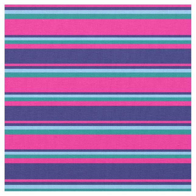 Djup Rosa, Midnight Blue, Light Himlar Blue & Cyan Tyg (Närbild)