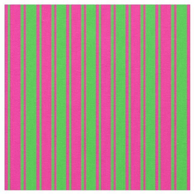 Djup Rosa och grön kalk i Linjer Mönster Tyg (Närbild)