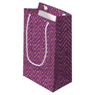 Djup Rosa och Guld Zig-Zags Gift Bag