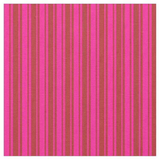 Djup Rosa och Röd Färgad Linjer/Rand Mönster Tyg (Närbild)