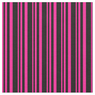 Djup Rosa och svart Färgad Rand/Linjer Mönster Tyg