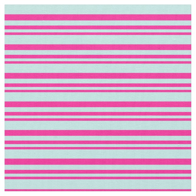 Djup Rosa och turkos stripe Mönster Tyg (Närbild)