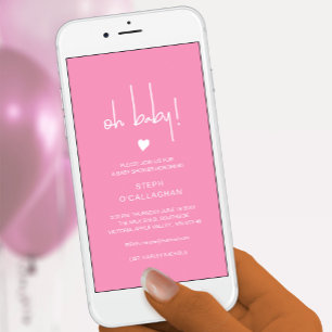 Djup Rosa Pojke Shower Cellphone Vite Meddelande