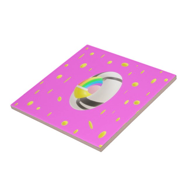 Djup rosa söt, söt, solskyddsskäggig kudde fav kakelplatta (Sidan)