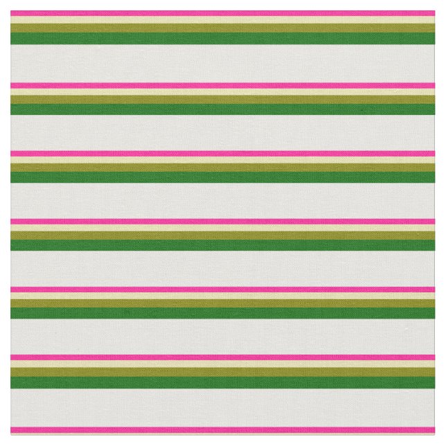 Djup Rosa, Tan, Grönt, Mörk grönt och vit Tyg (Närbild)
