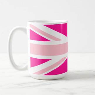 Djup rosa Union Jack Kaffemugg