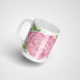 Djup Rosa Watercolor Ro Kaffemugg