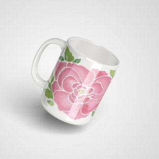 Djup Rosa Watercolor Ro Kaffemugg