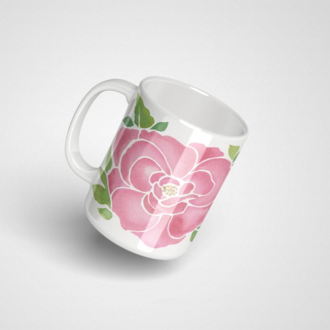 Djup Rosa Watercolor Ro Kaffemugg (Skapare uppladdad)