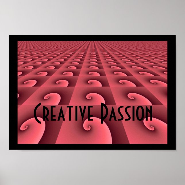 Djup Rosmönsterdesign - Kreativ Passion Poster (Framsidan)