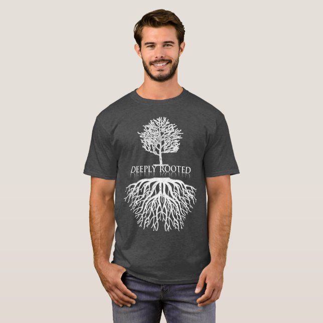Djup rotad omvändning tee shirt (Hel framsida)