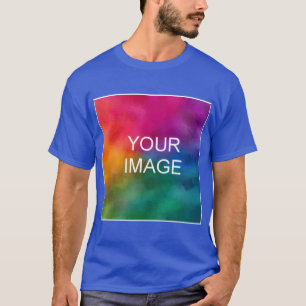Djup Royal Blue Anpassningsbar Add Image Logotyp P T Shirt