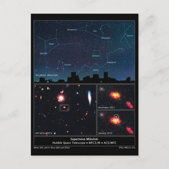 Djup rymd typ II Supernova Mikulski Vykort (Framsida)