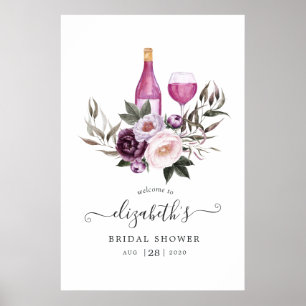 Djup sammetsblomma Bröllopsdusch Välkommen Poster