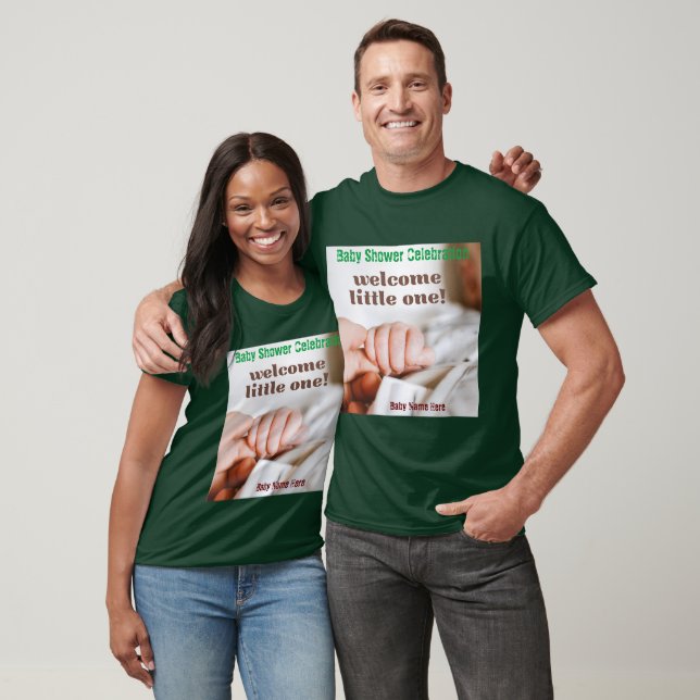 Djup Skog Anpassad Baby Shower Firande  T Shirt (Unisex)