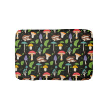 Djup Skogs Magi: Färgrika Svampar på Svart