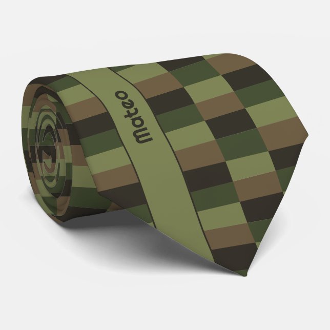 Djup Skogsfärgskombination Slips (Rullad)