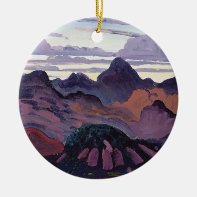 Djup skymning, Pyrenees, c.1912-13 (olja på panel) Julgransprydnad Keramik (Framsidan)