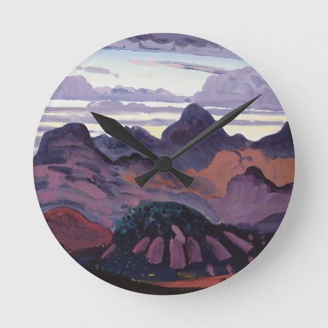 Djup skymning, Pyrenees, c.1912-13 (olja på panel) Rund Klocka (Framsida)