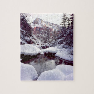 Djup snö vid Middle Emerald Pools Pussel