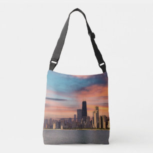 Djup solnedgång Chicago Axelväska