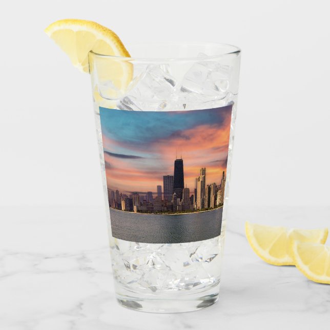 Djup solnedgång Chicago Glaskopp (Framsida Ice)