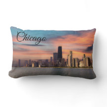 Djup solnedgång över Chicago