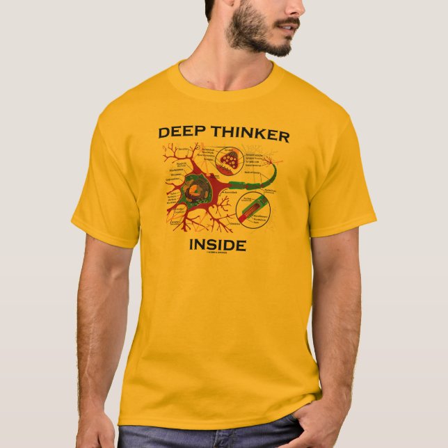 Djup tänkareinsida (NeuronSynapse) T-shirt (Framsida)
