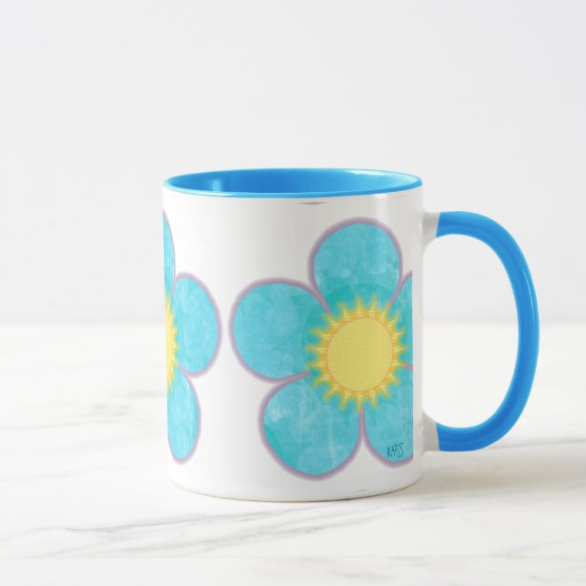 Djup Teal Sommarblomma Mugg (Höger)