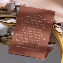 Djup Terrakotta Höstbröllop. Rostlera Typografi