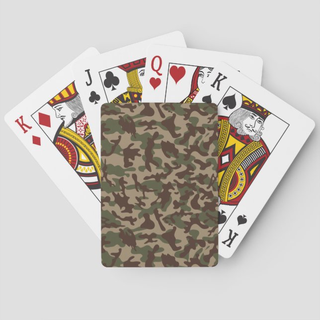 Djup trädkamouflage   casinokort (Baksidan)