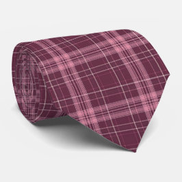 Djup Tranbärs Röd Tartan Rutig Slips
