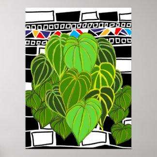Djup Tropisk Blommig Konst Poster