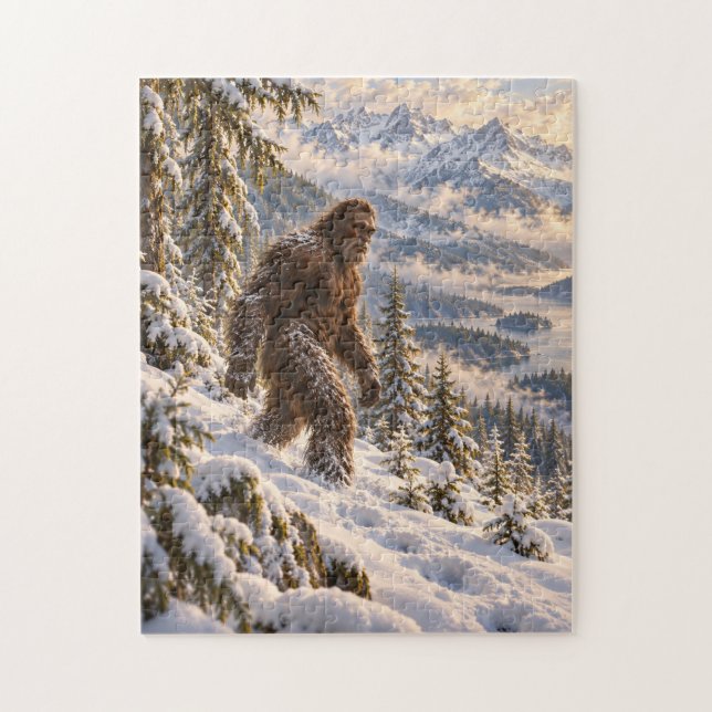 Djup Vinter Bigfoot Pussel (Vertikal)