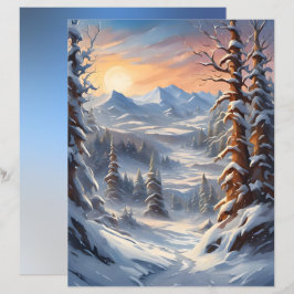Djup vinter i bergen Scrapbookpapper