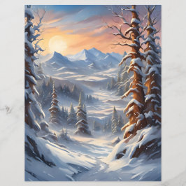 Djup vinter i bergen Scrapbookpapper