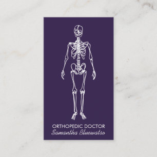 Djup Violet lila doktor Skeleton orthopedic Visitkort
