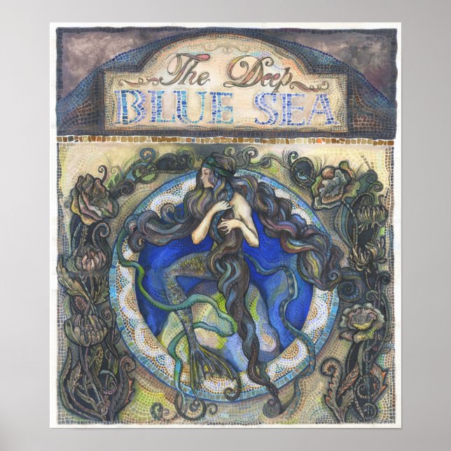 "Djupa blåsjön" poster - 40 cm x 46,2 cm (Framsidan)