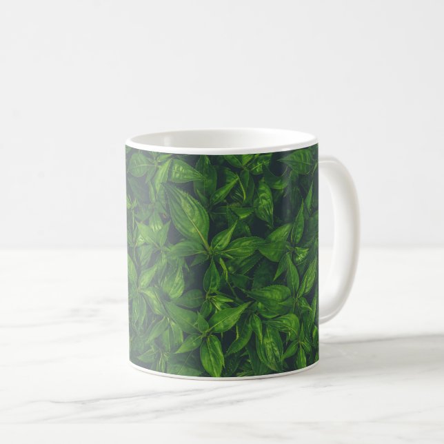 Djupa Gröna Blad  Kaffemugg (Framsida höger)
