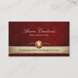 Djupa körsbärsröda damastast mönstersmycken för visitkort