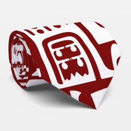 Djupa röda och vita dockor på 7 slips